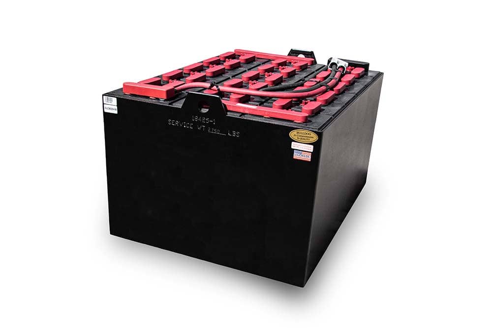 A Foxtron model ES lead-acid forklift battery