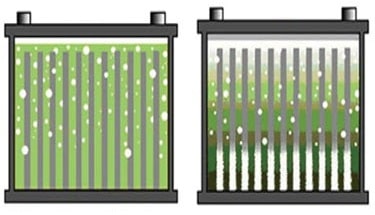 stratified-and-normal-battery An illustration of a stratified battery next to a normal battery