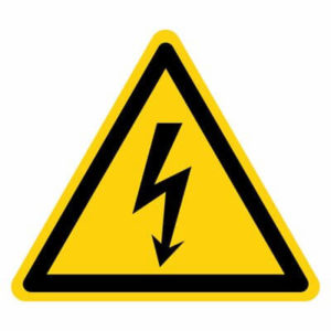 An electrical shock warning hazard sign
