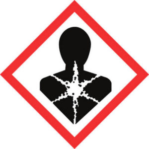 An inhalation risk warning sign