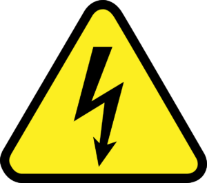 An electricity hazard sign