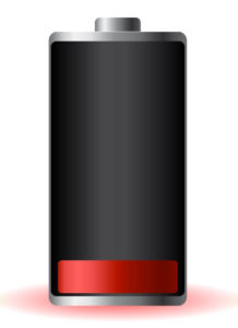 depleted-battery An illustration of a battery showing that the charge level is low